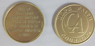 Metal Coin Principles English Cocaine Anonymous World