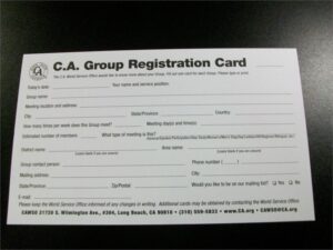 Group Registration Cards - Free (Limit 3)