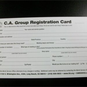 Group Registration Cards - Free (Limit 3)